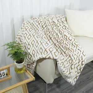 Manta de lana Jacquard Boho Sherpa, mantas de felpa peludas Súper suaves y acogedoras para invierno, manta gruesa Reversible para sofá cama - Product Image 3