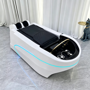 Sillón de Champú Eléctrico Moderno con Función de Masaje Corporal Completo y Calefacción, Mueble de Plástico para Salón de Belleza, para Lavado de Cabello y Spa - Product Image 1
