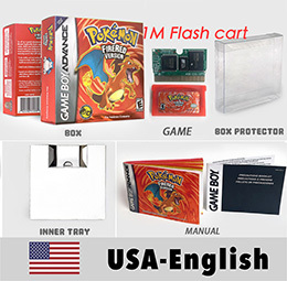 USA FRA EUR NOE ESP ITA RTC 1M Flash Ruby Emerald Leaf Green Fire Red SAPPHIRE set box trey manual <b>Game</b> cartridge for Gba - Product Image 5