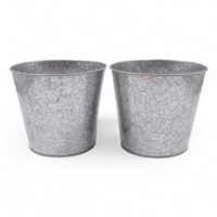 Décoration de jardin et de maison, style vintage, jardinière en métal galvanisé, seau antique, petit vase rond, pots à herbes