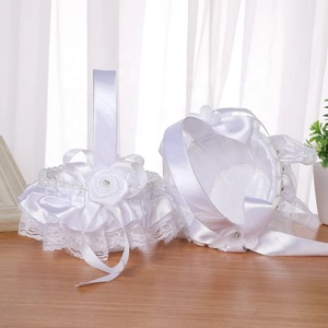 Panier de fleurs en dentelle pour demoiselle d'honneur, panier de fleurs blanches pour fille, Vintage, rustique, cérémonie de <span class=keywords><strong>mariage</strong></span>, décorations de <span class=keywords><strong>Table</strong></span> de douche nuptiale - Product Image 5