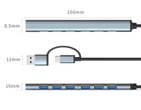 Hub USB 3.0/2.0 7-en-1 en gros, adaptateur multi-ports USBC 4-7 ports, hub OTG USB/Type-C de charge pour accessoires d'ordinateur portable