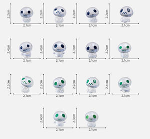 Bagliore in miniatura nel buio piccoli piccoli piccoli alieni figurina Mini figure aliene in resina artigianali per regali di riempitivi - Product Image 6