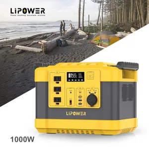Lipower baterai lithium 1000w lifepo4 generator surya kembali hanya 1,5 jam stasiun daya pengisian cepat 1000w