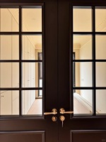 Porte en bois minimaliste à double battant, porte intérieure haut de gamme à double battant en bois