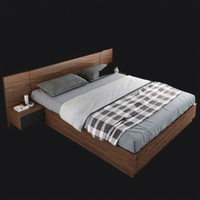 Lit mural moderne en bois massif avec tiroirs, taille king, pour le rangement et l'organisation dans les chambres et les hôtels