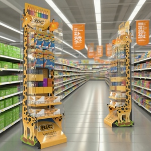 Bevis kim loại móc <span class=keywords><strong>Pegboard</strong></span> hiển thị giá văn phòng phẩm cửa hàng hiển thị đứng cho bút bán lẻ sản phẩm trường học sàn chủ bút - Product Image 3