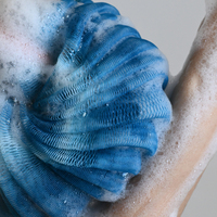 Éponge de bain en maille naturelle de polyester écologique en gros, boule de bain, bouffant de douche, loofah, éponge de bain