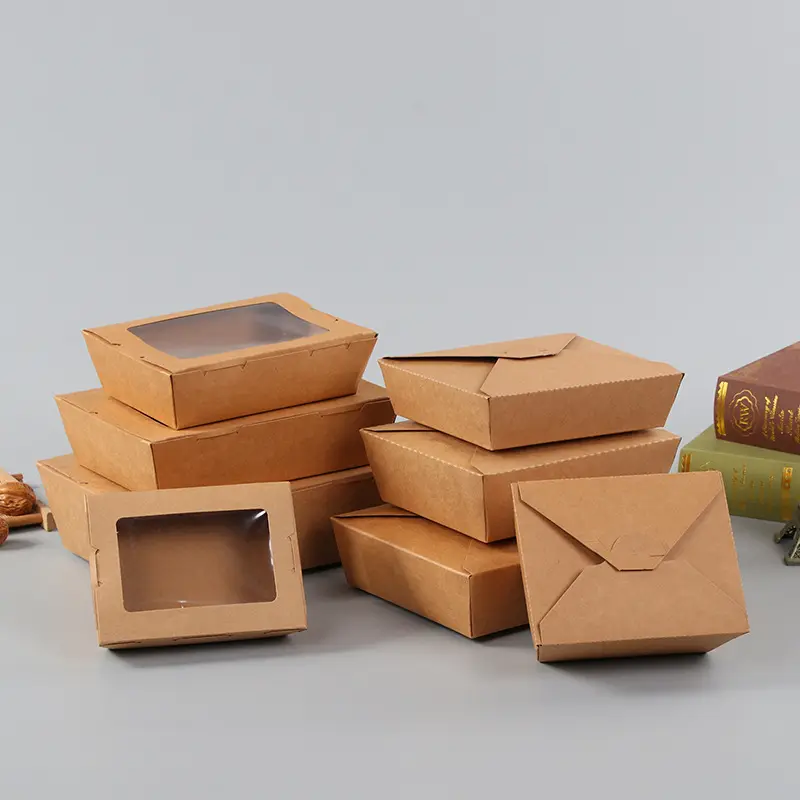 Food Container Kraft Paper To Go Boxes Take Away Lunch Packing Boxes Food Take Away Boxes For Restaurant Paper