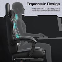 Chaise de gamer de course d'ordinateur inclinable de massage de LED réglable en hauteur DDP avec appui-tête noir rouge Sillas De Escritorio De Oficina