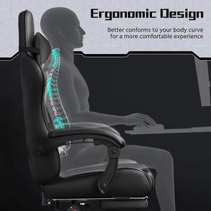 DDP altura ajustable LED masaje reclinable ordenador carreras <span class=keywords><strong>Gamer</strong></span> <span class=keywords><strong>silla</strong></span> <span class=keywords><strong>con</strong></span> reposacabezas negro rojo Sillas De Escritorio De Oficina - Product Image 5