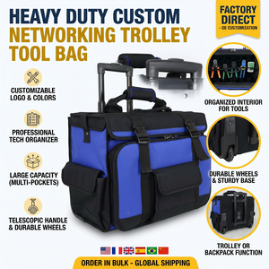 Heavy Duty Custom <b>Rolling</b> Trolley <b>Tool</b> Bag Backpack with Wheels,Networking Tech Organizer ,Factory Direct OEM Wholesale Bulk - Product Image 5