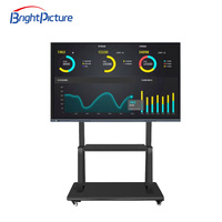 Tableau blanc interactif intelligent LCD 4K portable de 75 pouces, tactile IR 20 points, caméra 48MP, cadre en aluminium, Intel I3, 8 Go de RAM, Android