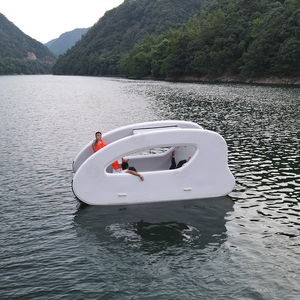 Inflatable Solar Powered <strong>Catamaran</strong> <strong>Foldable</strong> Boat Floating Platform Sofa for Water Play - Product Image 5