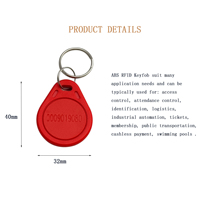Mini porte-clés RFID ABS |   Étiquettes NFC ABS réinscriptibles 13,56 MHz avec puce 1K pour contrôle d'accès |   Étiquettes intelligentes étanches pour clés
