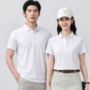 Polo transpirable de manga corta con cuello, unisex, para verano, ropa de trabajo ligera, 80-90% poliéster, con etiqueta y marcas. - Product Image 1