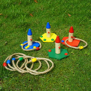 Jouet d'extérieur en <span class=keywords><strong>bois</strong></span> pour enfants, jeu <span class=keywords><strong>de</strong></span> jardin, <span class=keywords><strong>de</strong></span> cour, avec anneaux en <span class=keywords><strong>bois</strong></span> - Product Image 2