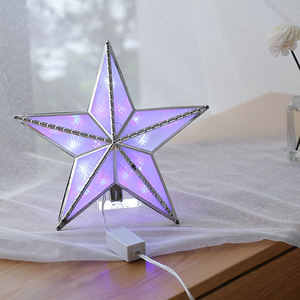 Pohon Natal ornamen puncak USB bertenaga baterai LED bintang bercahaya puncak untuk Xmas Olahraga & Hiburan Produk - Product Image 3