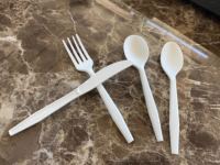 Ensemble de couverts jetables Green Day en CPLA compostable, écologique, sans danger pour les aliments, biodégradable, couteau, fourchette, cuillère, pour la restauration