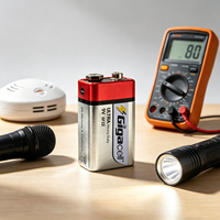 Batterie au carbone-zinc 9V de fabrication chinoise pour détecteurs de fumée, microphones sans fil, radios