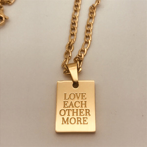 2025 verano impermeable acero inoxidable 18K oro collares se aman más collar Figaro cadena collar pareja joyería - Product Image 3