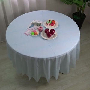 Round Stone Washed Linen <b>Table</b> Cloth Water-Proof <b>PVC</b> Fabric Durable <b>Cover</b> for Hassle-Free Weddings Parties Banquets - Product Image 5