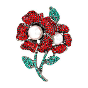 Broche de Perlas de Aleación de Alta Calidad Unisex, Broche de Flores de Lujo Estilo Coreano, Joyería para Cuello, Broches Chapados en Oro para Bodas y Fiestas - Product Image 1