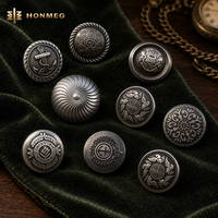 Kancing Logam Custom HONMEO untuk Pakaian, Kancing Shank Bentuk Jamur dari Paduan Seng, Logo OEM, Kancing Jahit Logam