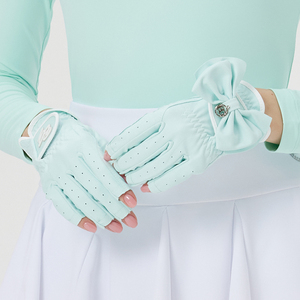 Gants de golf sans doigts respirants et antidérapants pour femmes, design nœud papillon, nouvelle version, tissu résistant à l'usure pour les sports de plein air - Product Image 2