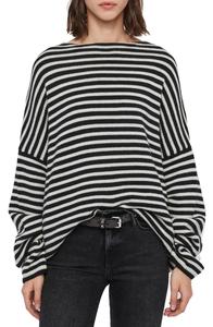 Cárdigan largo holgado salvajes a rayas con cuello redondo para mujer, Jersey informal con bordado de encaje, botones de lentejuelas de talla grande para invierno, novedad de 2019 - Product Image 2