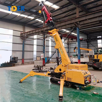 Grue araignée TDER 1,5 tonne, 3 tonnes, 5 tonnes, 8 tonnes, mini-grue araignée sur chenilles 5m, 9m, 14m, 16m pour usage en construction