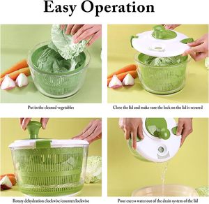 Escurridor de Verduras Manual con Rallador y Rebanador, Capacidad de 5L, con Tapa de Seguridad y Cesto Colador para Ensaladas - Product Image 5