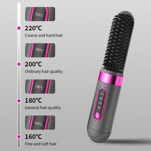 Lisseur de <span class=keywords><strong>cheveux</strong></span> à chaud, réduit les frisottis, lisse, brosses électriques sans fil, 4 températures, <span class=keywords><strong>brosse</strong></span> lissante avec technologie ionique - Product Image 3