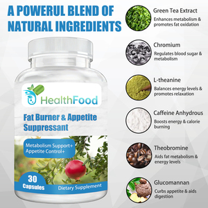 Top Quality Fat Burner & Appetite Suppressant Capsule Thermogenic Energy Support with Glucomannan Diatery <b>Supplement</b> - Product Image 5