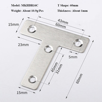 Supports de fixation en forme de T de 40 mm en acier inoxydable pour armoires, meubles de bureau et tables – Quincaillerie décorative pour usine