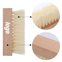 Brosse à chapeau en bois écologique personnalisable avec logo, poils de cheval et manche en hêtre pour le nettoyage domestique
