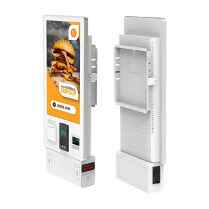 Canteen Restaurant 32 Inch Self Payment Kiosk Cash And Coins Acceptor OEM SDK Capacitive 10 Point Touch Screen 1920X1080 2GB+8GB