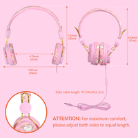 Casque filaire licorne avec micro pour filles, musique stéréo, écouteurs pour PC, téléphone, casques, cadeaux pour enfants, garçons, écouteurs pour enfants