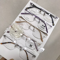 Monture optique 3 pièces sans monture en titane, de haute qualité, en métal inoxydable, style carré, tendance