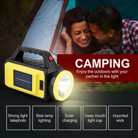 Lampu Senter LED COB Super Terang Tenaga Surya Isi Ulang Tahan Air 2000mAh 1000 Lumens Pengisian USB Genggam untuk Bertahan Hidup Darurat