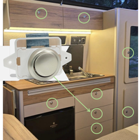 Serrure à bouton-poussoir pour caravane et camping-car, serrure à bouton-poussoir pour camping-car, caravane, remorque de voyage, bouton-poussoir rond en alliage de zinc + ABS