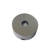 Mini cylindre argenté en plastique miroir de couleur changeante, lumière led non rotative alimentée par batterie, base de présentoir