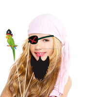 Huancai - 25 Accesorios para Fotomatón de Piratas con Palos, Kit de Accesorios para Selfies para Fiestas Caribeñas, Suministros para Fiestas Náuticas de Cumpleaños Infantiles