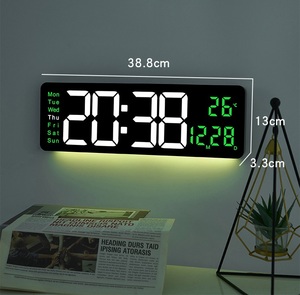 Màn Hình Lớn Điều Khiển Từ Xa Kỹ Thuật Số Điện Tử Màu Đồng Hồ Treo Tường Đa Chức Năng Trang Trí Nội Thất Lịch LED Nhiệt Kế Hiển Thị - Product Image 3