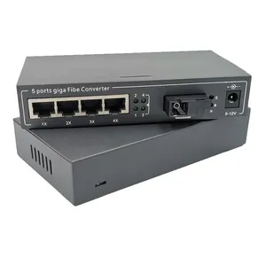 Commutateur Ethernet à fibre optique Gigabit 5 ports PCB VLAN canal virtuel réseau émetteur-récepteur de média à fibre optique monomode