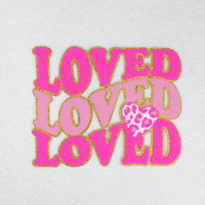 Nouveau Design fer sur Chenille patchs paillettes grand Sequin amour coeur serviette saint valentin patchs pour vêtements - Product Image 5