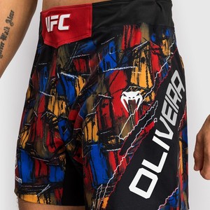 Pantaloncini da Boxe Ufc <span class=keywords><strong>Oliveira</strong></span> per Uomo, Allenamento e Competizione, 4 Punti di Fissaggio, Traspiranti, Logo Frontale, Casual, 100% Poliestere 220g - Product Image 3