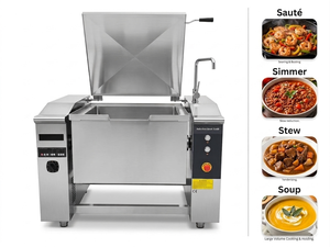 Cuisinière multifonctionnelle commerciale à grande capacité (50L-500L) pour la friture et le braisage en cuisine centralisée - Product Image 2