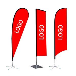 Bandera Publicitaria Personalizada Portátil para Playa y Exteriores, con Forma de Gota de Agua, Mástil Telescópico, Pluma, Impresión a Doble Cara en Poliéster - Product Image 3