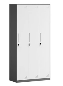 Meuble de bureau convertible moderne en acier à 3 portes, armoire métallique modulaire pour salle de sport, maison, hôtel, salon, bibliothèque, chambre à coucher, finition poudrée - Product Image 2